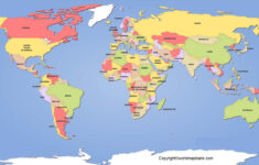 Political World Map – Printable Map Of The World [Pdf] intended for Printable World Map Countries Labeled
