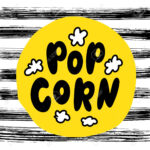 Popcorn Text Label With Popping. Hand Drawn Typography Sign. Black Inside Popcorn Label Printable Free