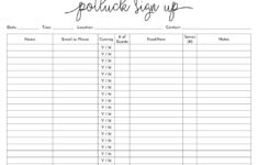 Potluck Sign Up Sheets - 74 Free Sheets | Printabulls with Free Printable Potluck Sign Up Sheet