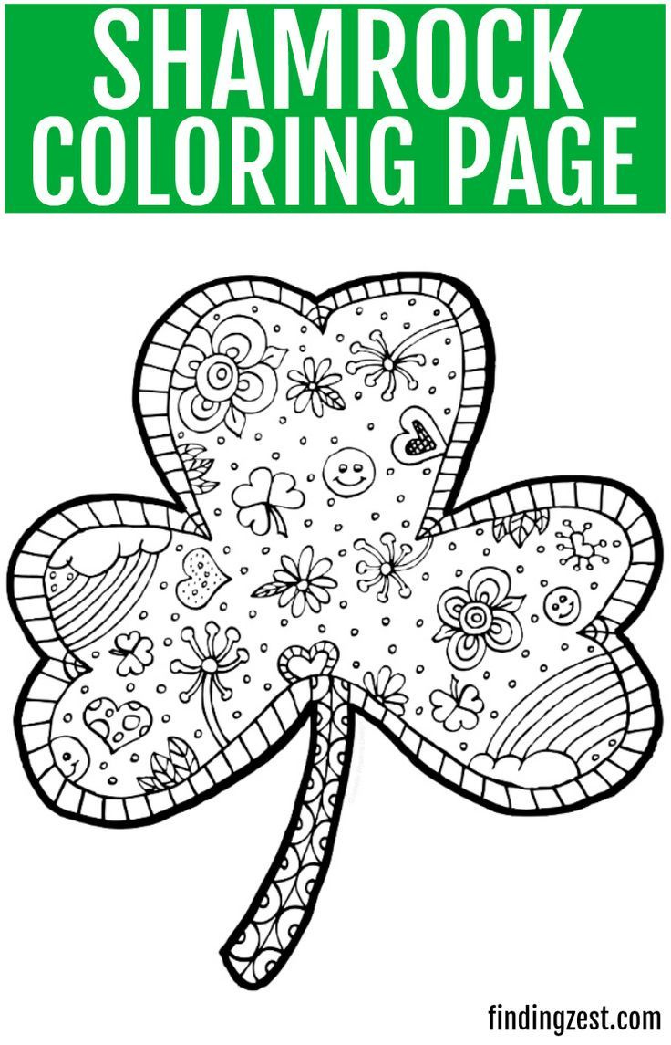 Print Out This Fun Shamrock Coloring Page Free Printable For St intended for Free Printable Shamrock Coloring Pages