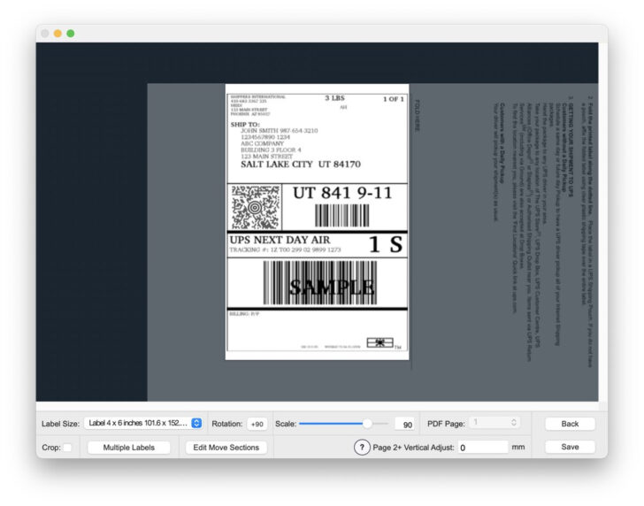 UPS Printable Label