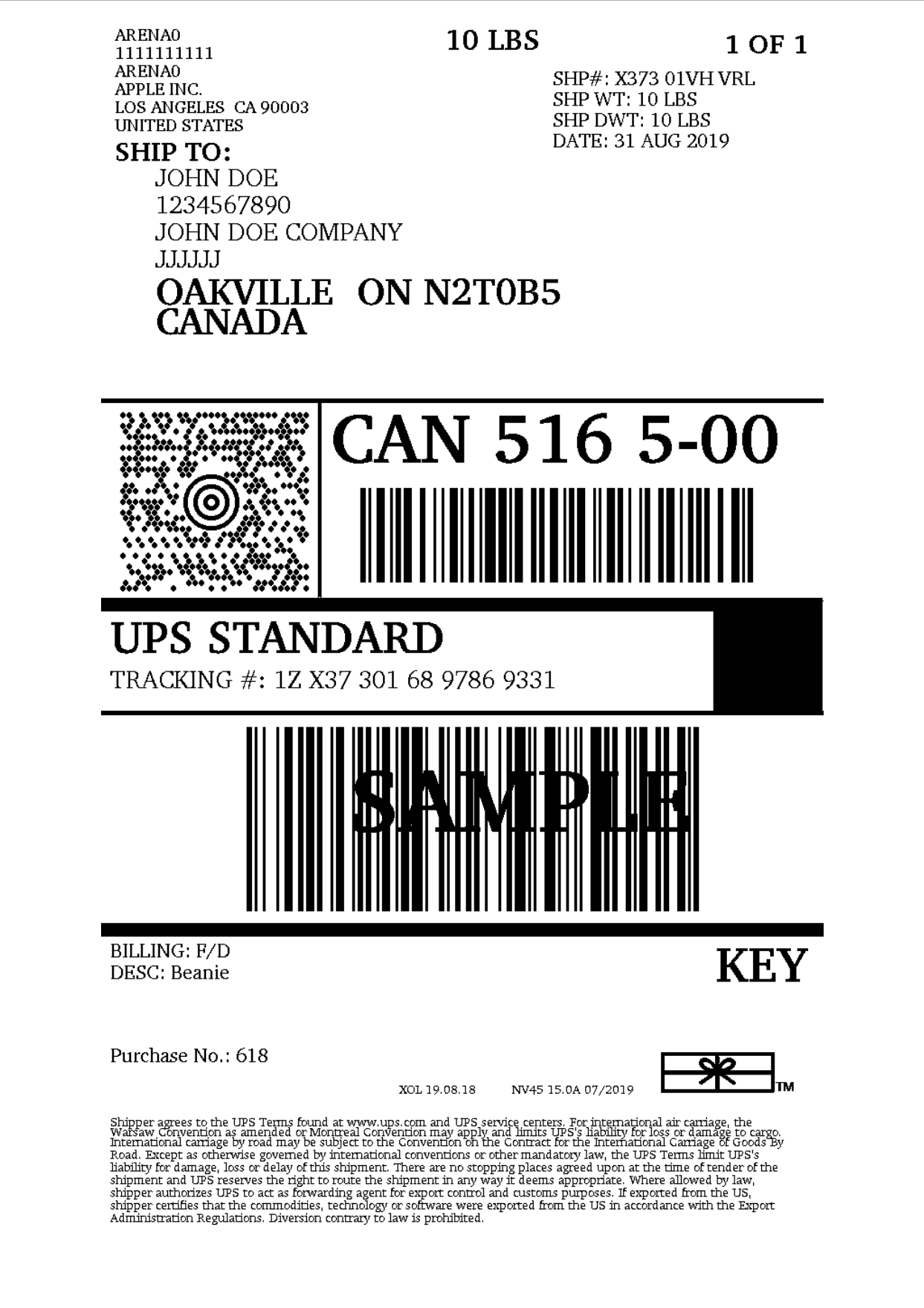 Print Ups Shipping Labels With Thermal Printers From Woocommerce within Printable Ups Shipping Label