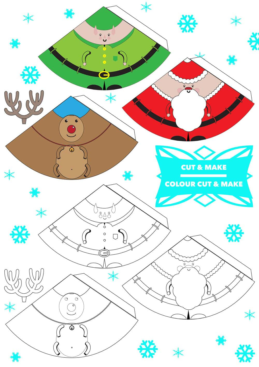 Printable 3D Christmas Decorations inside Free Printable Christmas Cutouts Decorations