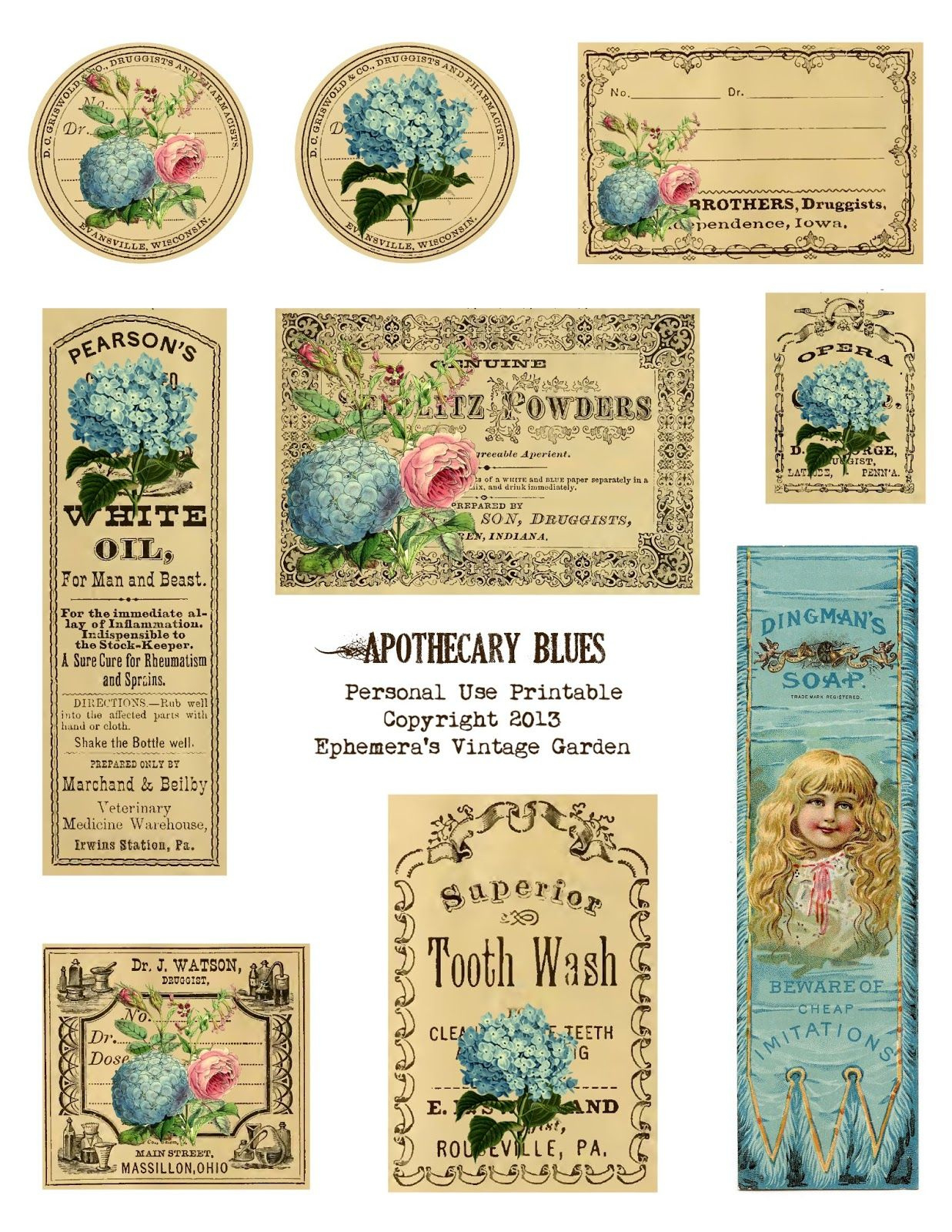 Printable Apothecary Labels - Printable Party Favors regarding Printable Vintage Labels Free