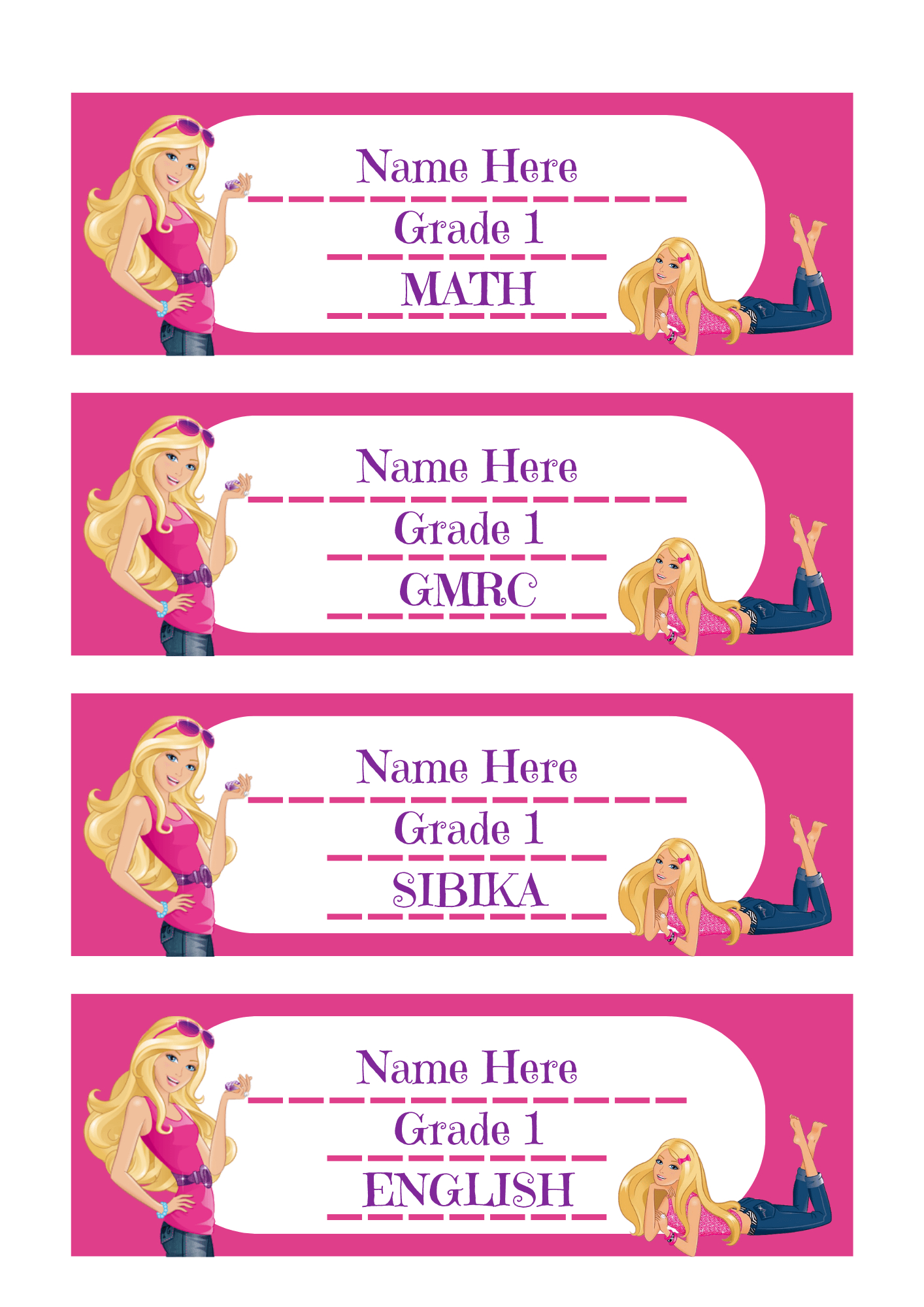 Printable Barbie Discount with regard to Free Printable Barbie Labels