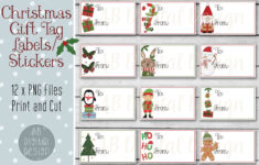 Printable Christmas Gift Tag Labels For Print And Cut within Printable Label Stickers For Gifts