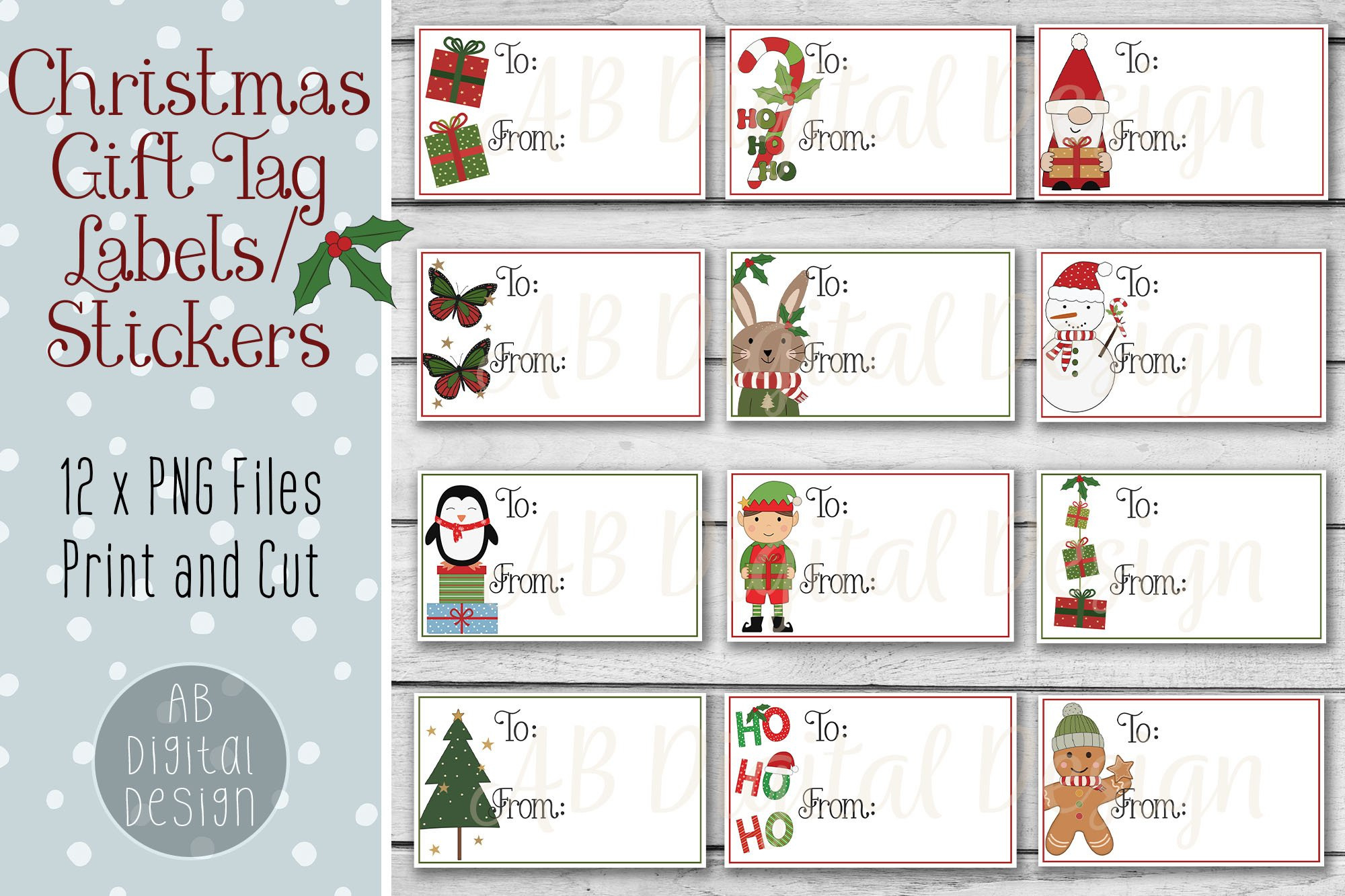 Printable Christmas Gift Tag Labels For Print And Cut within Printable Label Stickers For Gifts