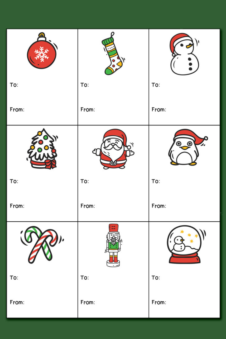 To and From Christmas Labels Printable