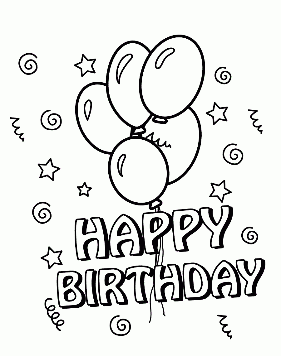 Printable Coloring Pages. Free throughout Free Printable Birthday Colouring Pages
