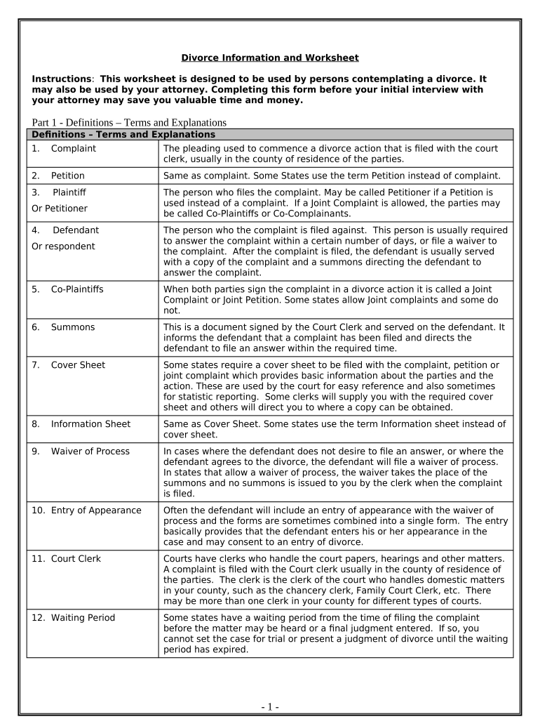 Printable Divorce Asset Worksheet: Pre-Built Template | Airslate inside Free Printable Divorce Asset Worksheet