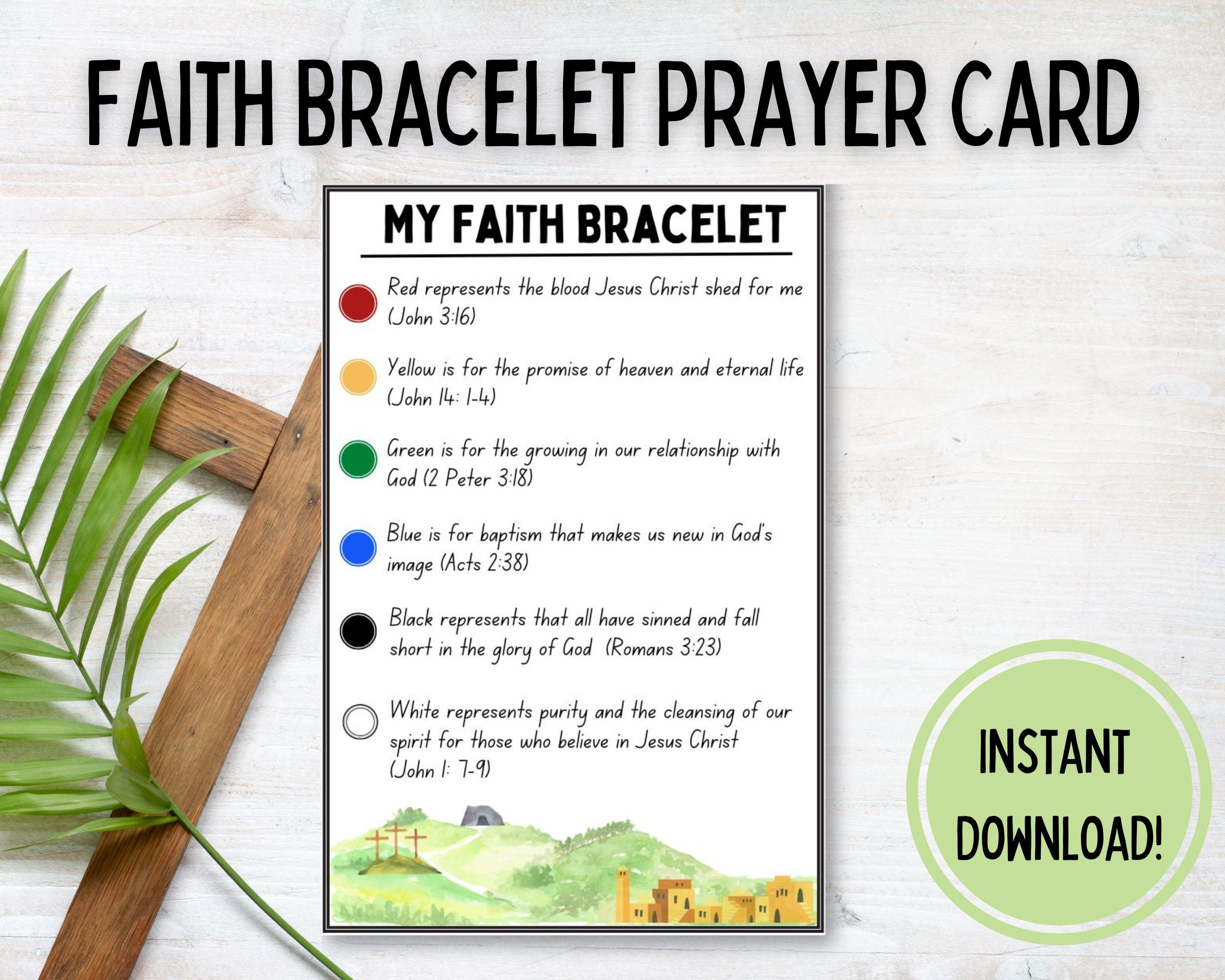 Printable Faith Bracelet Prayer Card | Salvation Bracelet Card pertaining to Free Printable Salvation Bracelet Cards