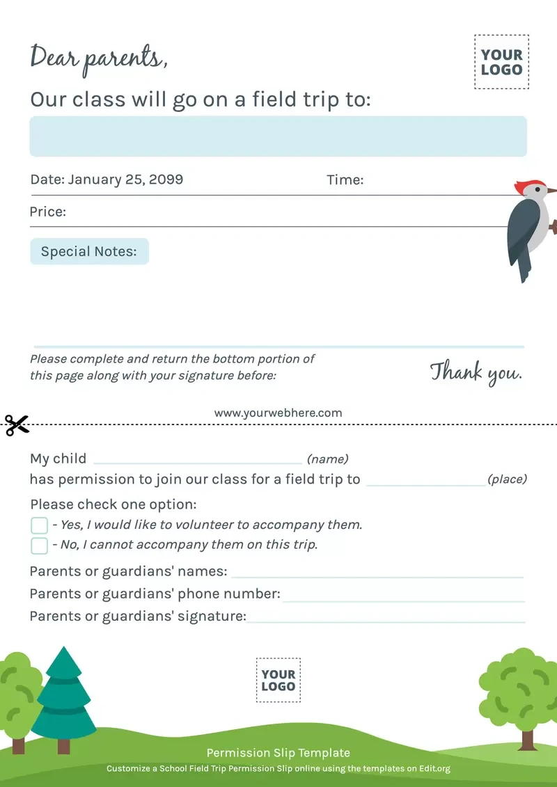 Printable Field Trip Permission Slip Templates with Free Printable Field Trip Permission Slip