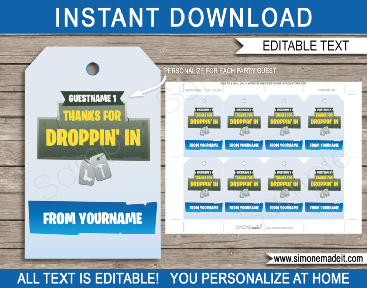 Free Printable Fortnite Drop Label