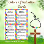 Printable Gospel Card, Salvation Bracelet, Sunday School Printables,  Christian Bead Bracelet, Printable Religious Cards, Church Printables Within Free Printable Salvation Bracelet Cards