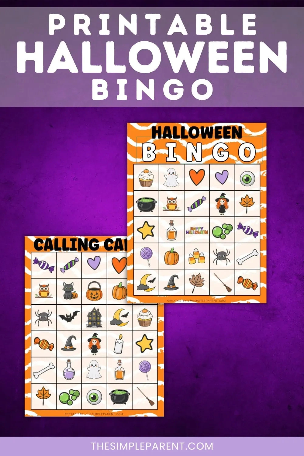 Printable Halloween Bingo - The Simple Parent throughout Free Printable Halloween Bingo Cards For 30 Players