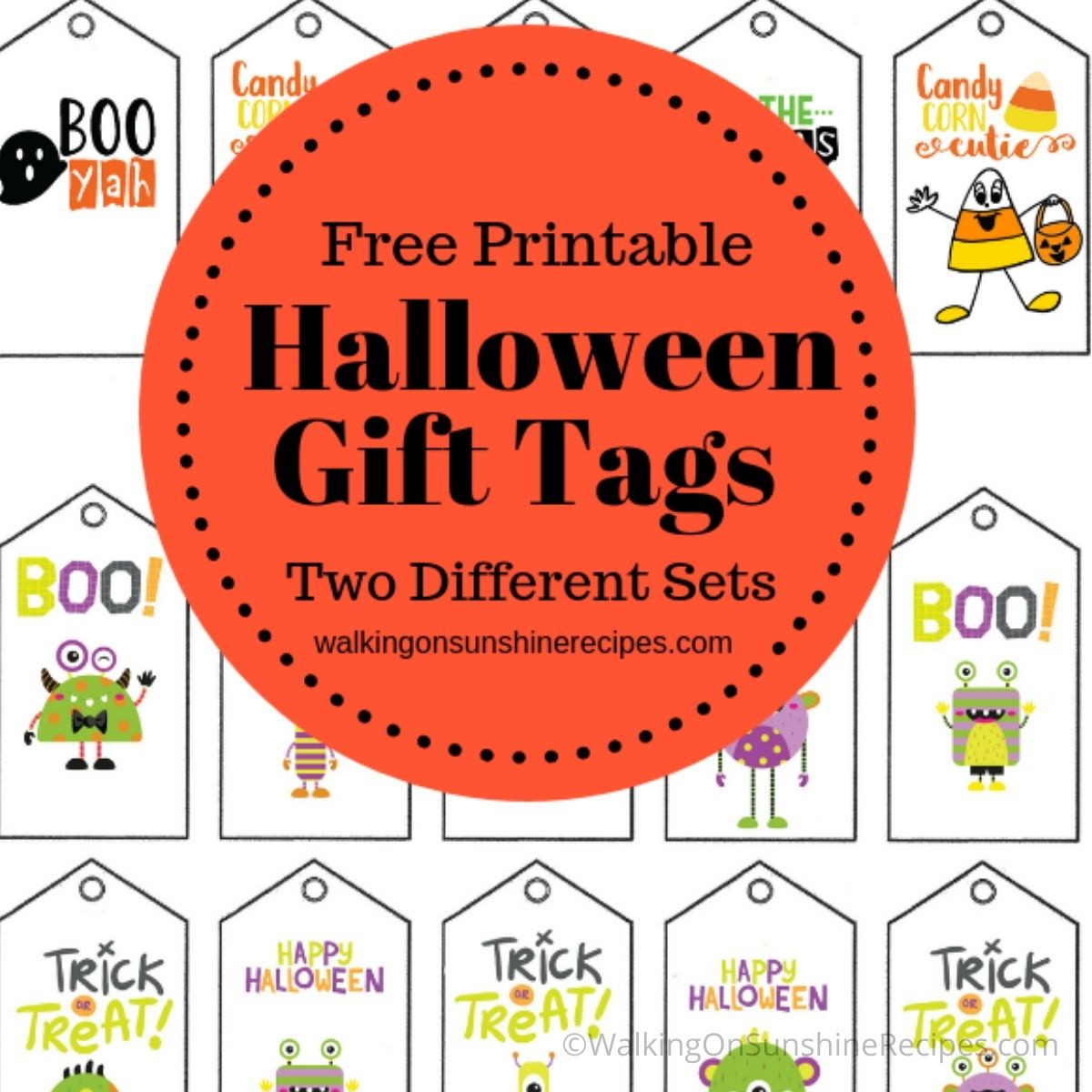 Printable Halloween Gift Tags - Walking On Sunshine Recipes regarding Free Printable Halloween Tags For Goodie Bags