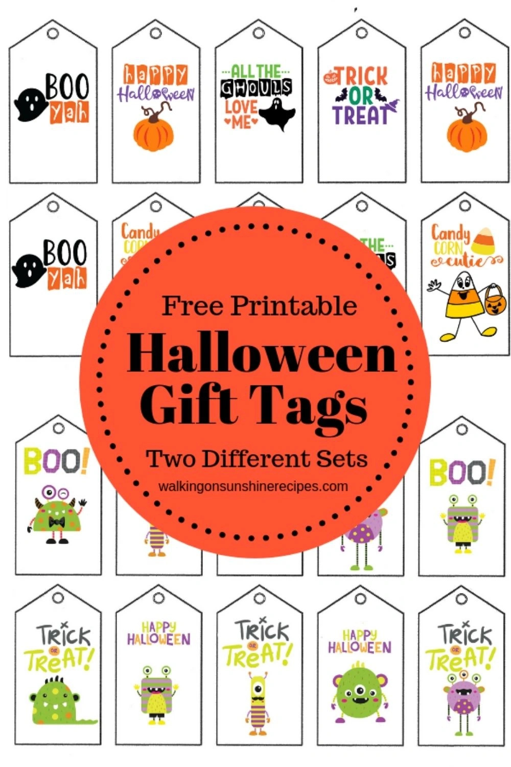 Printable Halloween Gift Tags - Walking On Sunshine Recipes throughout Printable Halloween Treat Bag Labels