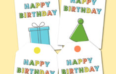 Printable Happy Birthday Gift Tags - Chevron Lemon intended for Free Printable Happy Birthday Labels