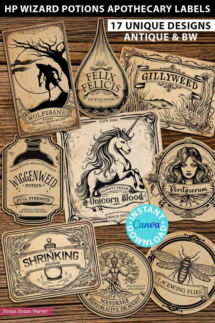 Harry Potter Potion Labels Printable Free
