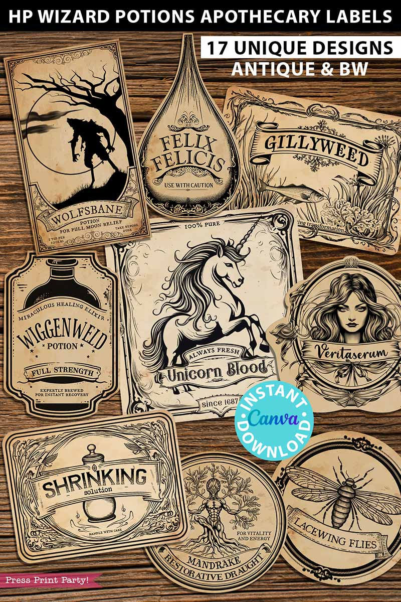 Printable Harry Potter Potion Labels Just Like Hogwarts pertaining to Harry Potter Potion Labels Printable Free