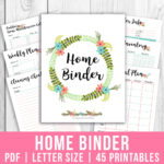 Printable Home Management Binder  Floral For Free Printable For Home Management Binder