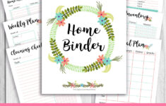 Printable Home Management Binder- Floral for Free Printable For Home Management Binder