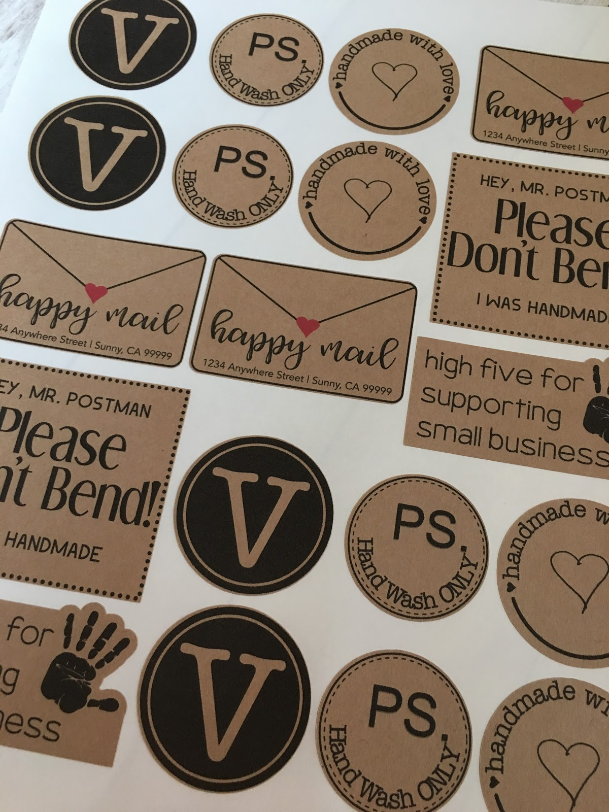 Printable Kraft Paper Sticker Sheets (Free Set Of Designs pertaining to Printable Kraft Paper Labels