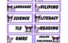 Printable Kuromi Subject Labelbactasacarol - Raket.ph inside Kuromi Subject Label Printable