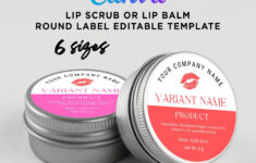 Printable Lip Balm Round Label Sticker, Lip Scrub Labels, Cosmetic intended for Printable Lip Balm Labels