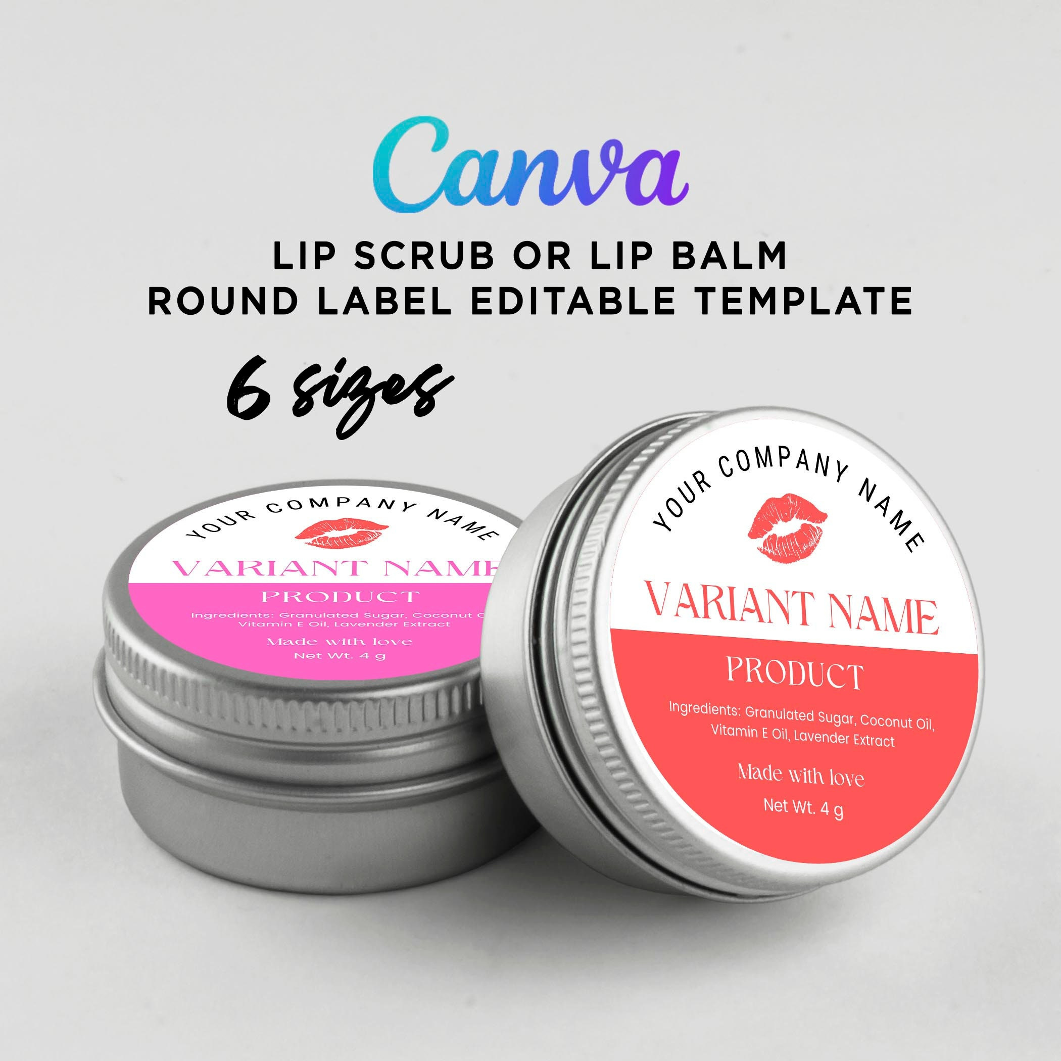 Printable Lip Balm Round Label Sticker, Lip Scrub Labels, Cosmetic intended for Printable Lip Balm Labels