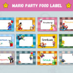 Printable Mario Party Food Label   Editable On Canva   Super Mario With Regard To Free Printable Super Mario Party Food Labels