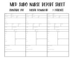 Printable Med Surg Nurse Report Sheet, 3 Patient Nurse Brain Sheet With Free Printable Med Surg Nursing Report Sheet