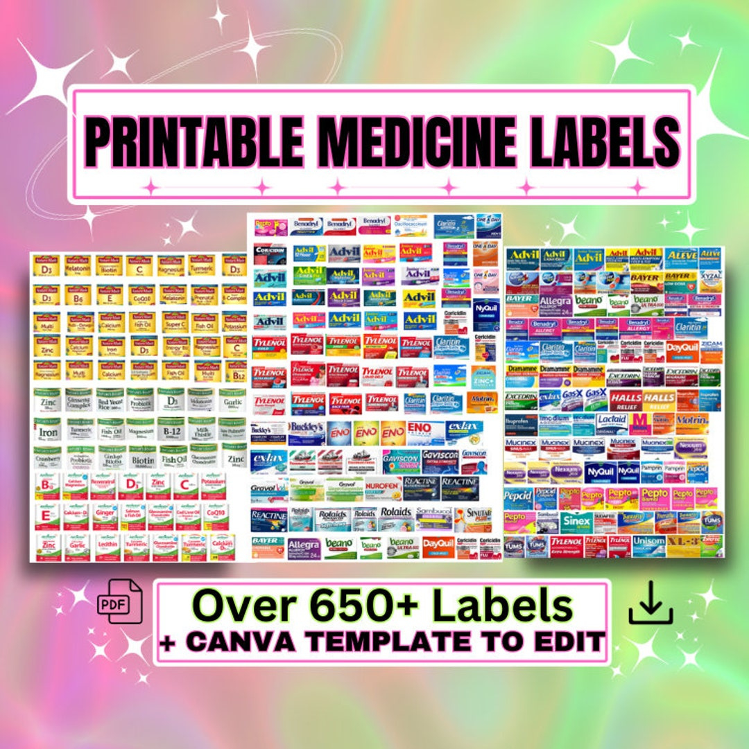 Printable Medicine Labels | Pill Container, Travel Pill Case, Pill pertaining to Pill Case Labels Printable Free