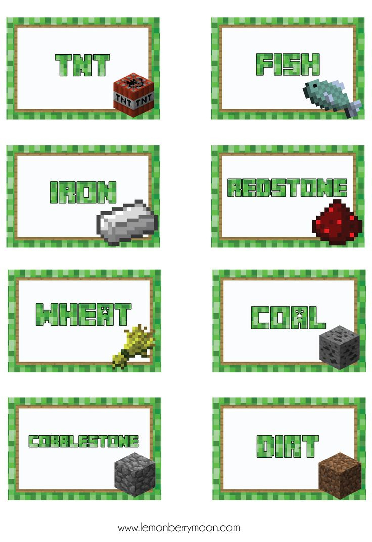 Printable Minecraft Name Tags For Kids with Printable Minecraft Name Labels