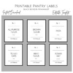 Printable Minimalist Pantry Label Template, Modern Pantry Labels Throughout Printable Pantry Labels Free