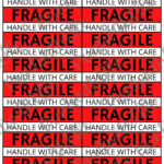 Printable Moving Labels   "Fragile" Handle With Care   For Use On Throughout Fragile Label Printable