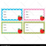 Printable Name Label Stickers With Designs Vector Image In Printable Label Stickers Design