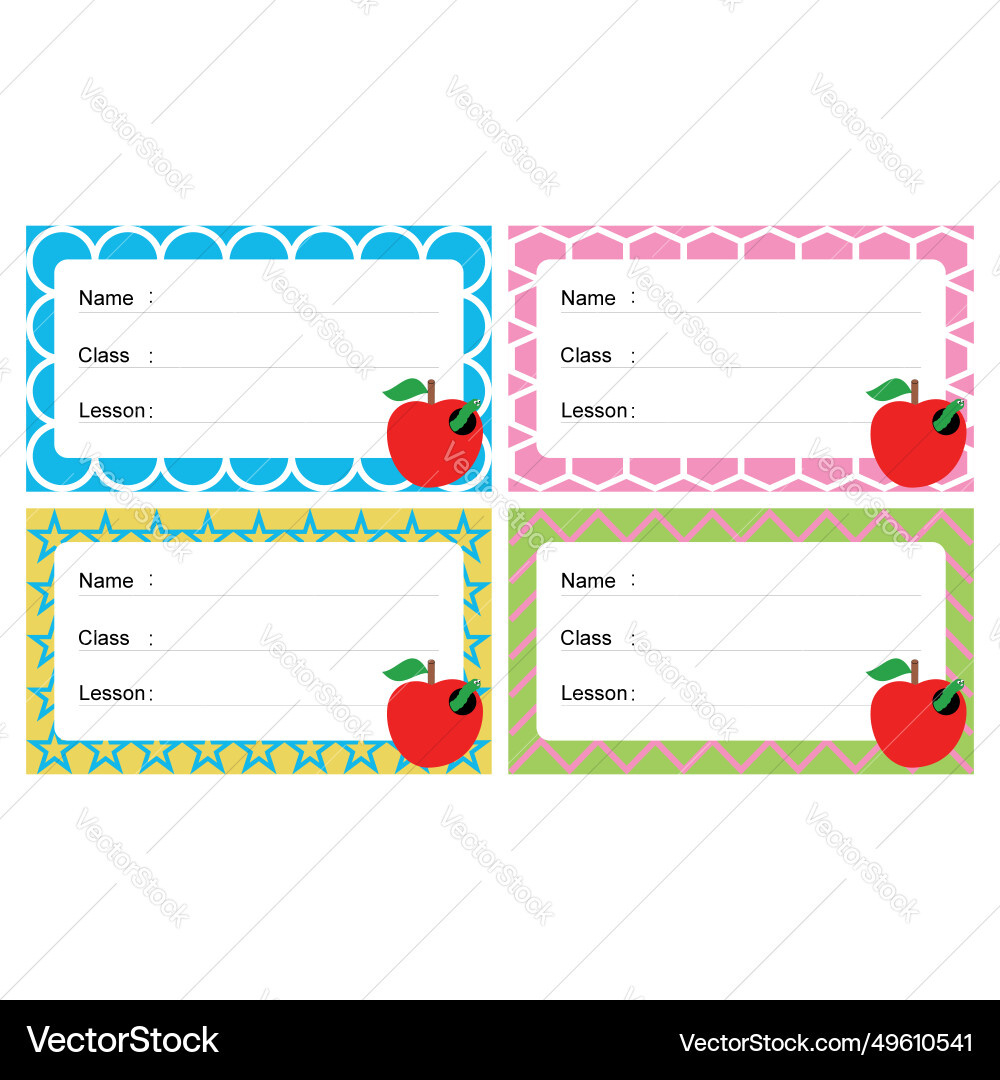Printable Name Label Stickers With Designs Vector Image in Printable Label Stickers Design