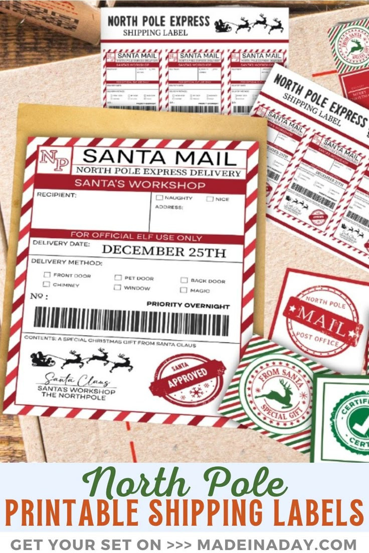 Printable North Pole Shipping Label in Free Printable Santa Shipping Label