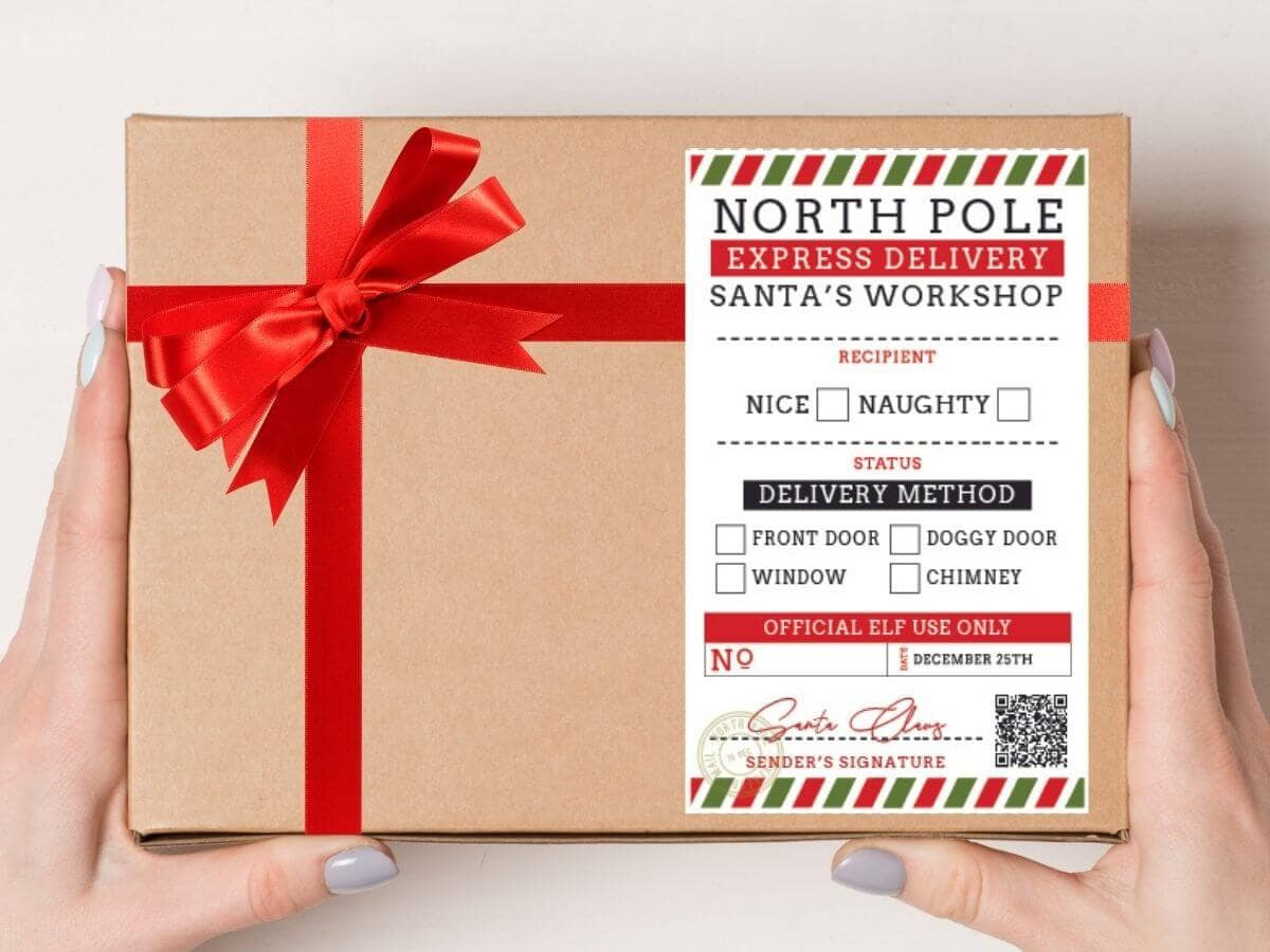 Printable North Pole Shipping Label (That Looks Totally Official!) for Free Printable North Pole Shipping Shipping Label From Santa