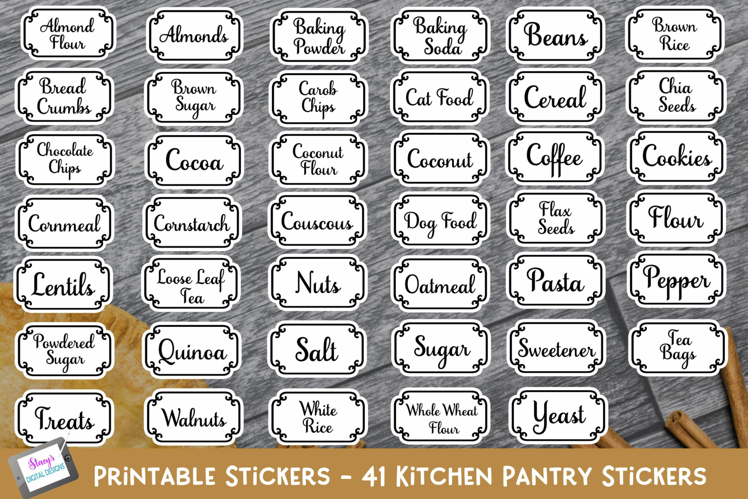 Printable Pantry Labels - Png Stickers intended for Printable Label Stickers For Pantry