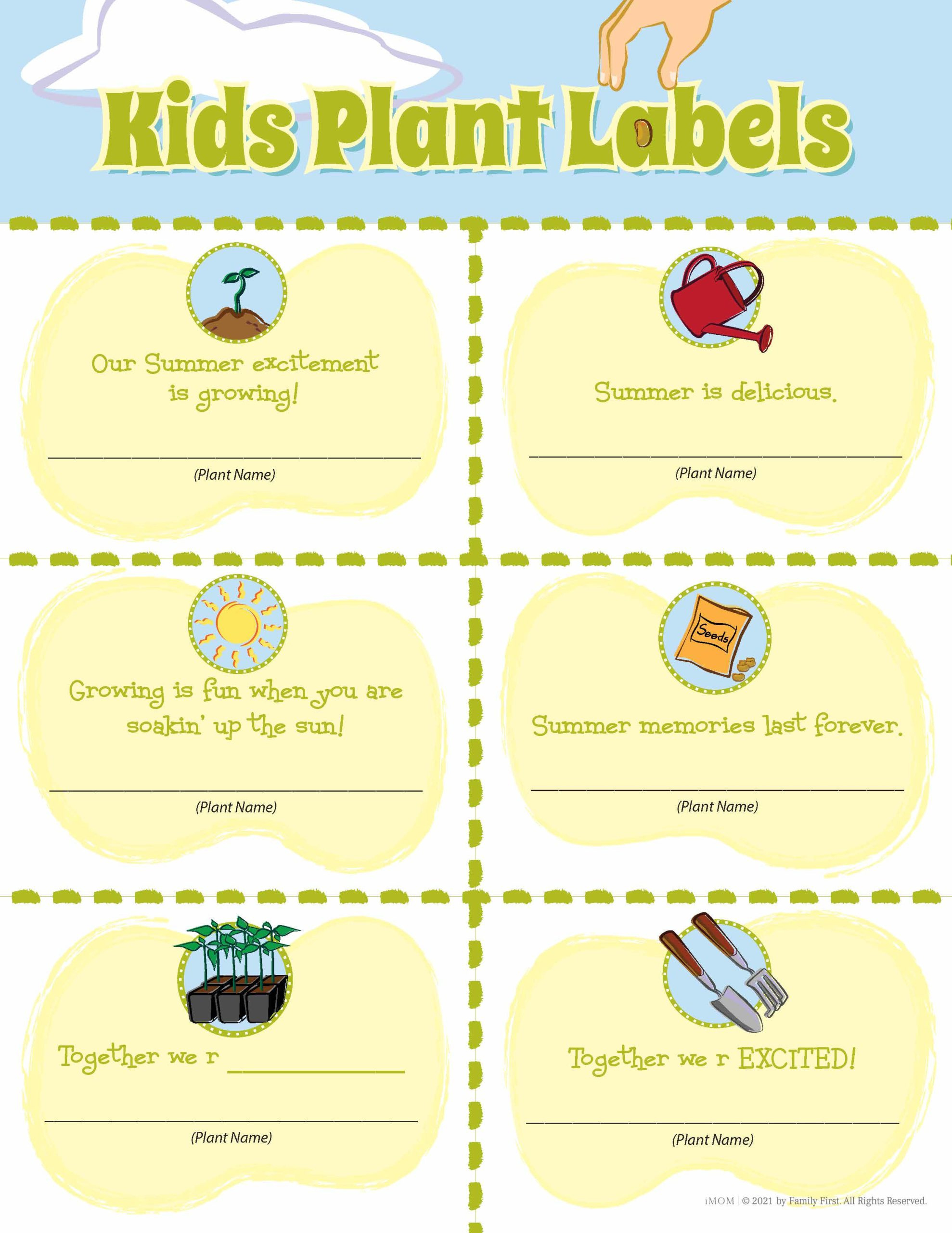 Printable Plant Labels For Kids - Imom regarding Free Printable Plant Labels Template