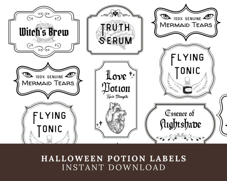 Printable Witch Potion Labels
