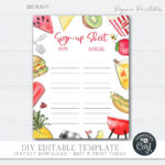 Printable Potluck Sign Up Sheet   Printable Party Favors Intended For Free Printable Potluck Sign Up Sheet