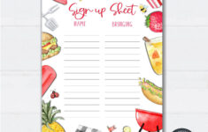 Printable Potluck Sign Up Sheet - Printable Party Favors intended for Free Printable Potluck Sign Up Sheet