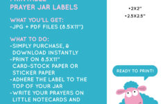 Printable Prayer Jar Labels Children Kids Sunday School Church for Printable Prayer Jar Label