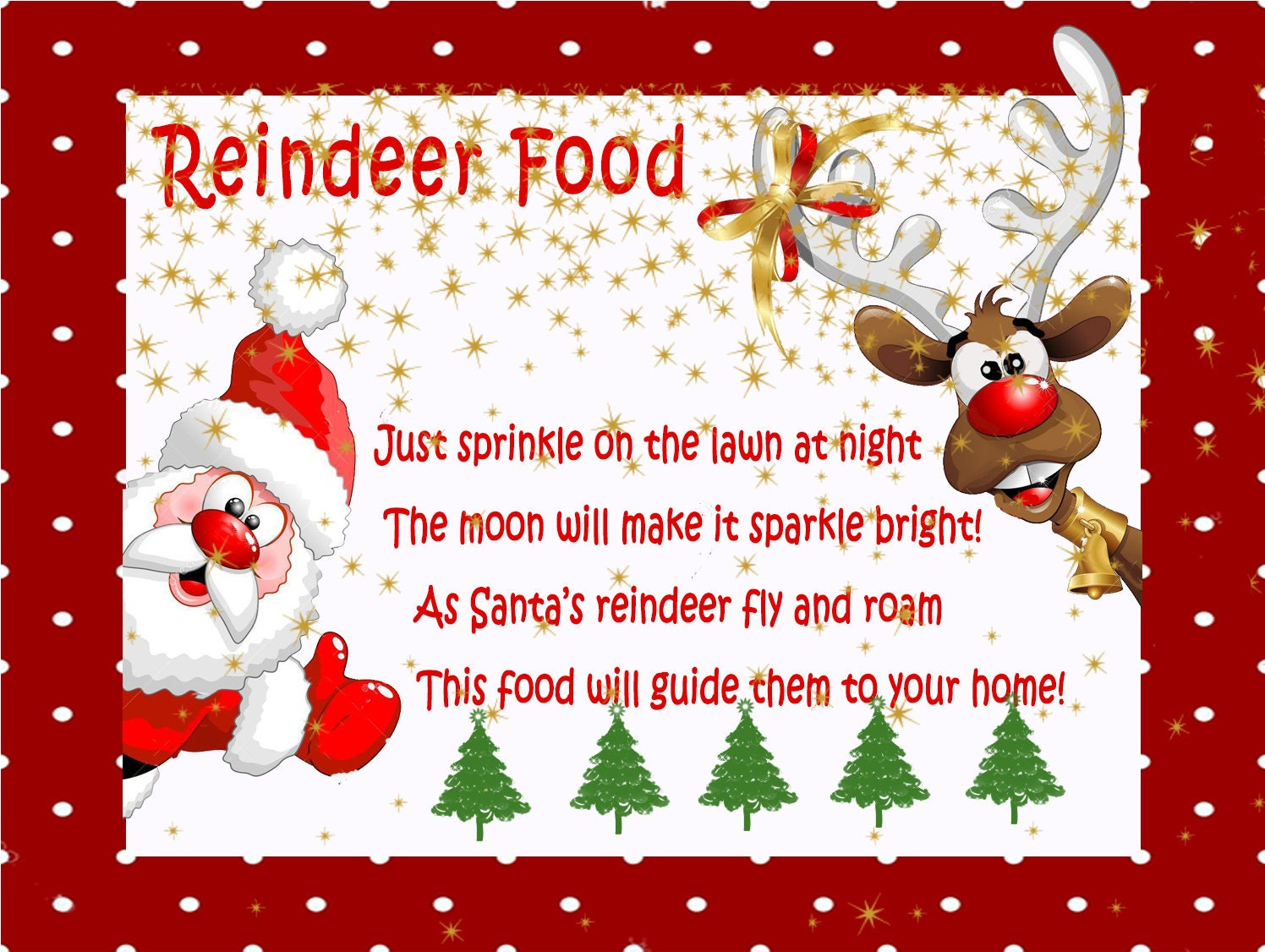 Printable Reindeer Food Label: Christmas Snack Bag Toppers throughout Reindeer Food Labels Printable