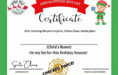 Printable Santa Nice List Certificate - My Printable Home pertaining to Free Printable Nice List Certificate