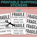 Printable Shipping Stickers For Thermal Label Printers, Fragile Intended For Fragile 4x6 Printable Label