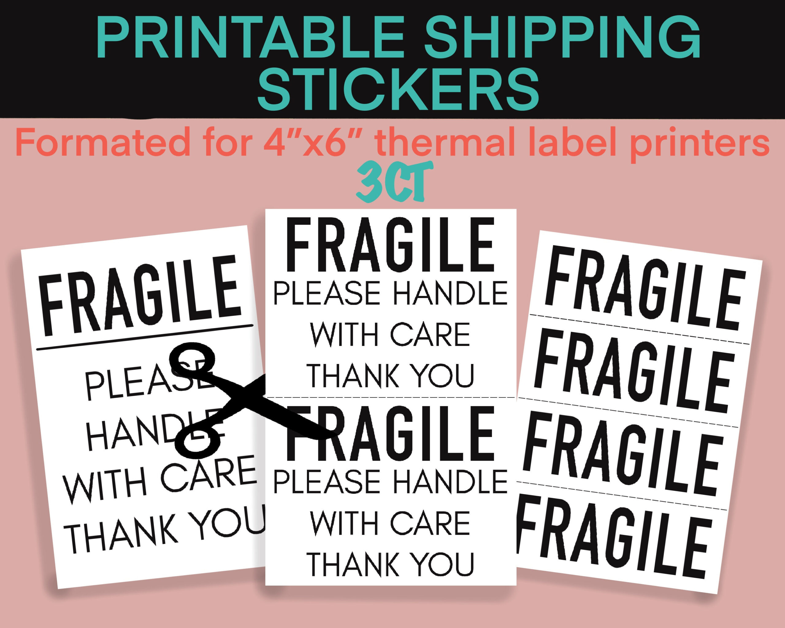 Printable Shipping Stickers For Thermal Label Printers, Fragile intended for Fragile 4x6 Printable Label